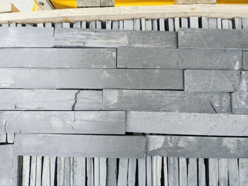 Плитка чёрная из натурального камня фасадная 30 см * 5 см, толщина 7 мм -30 мм купить в Кубинке