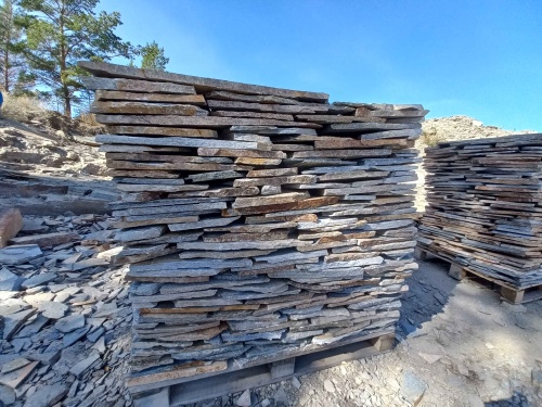 Плитняк златолит серебристый для фасада купить в Кубинке